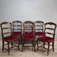 93286 Set n 6 sedie stile provenzale con seduta rossa