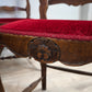 93286 Set n 6 sedie stile provenzale con seduta rossa