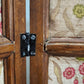 93314 Separé in legno e tessuto con decorazione a motivo floreale