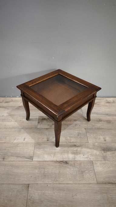99591 Tavolino da salotto in legno con teca