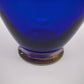 93290 Vaso in vetro soffiato di Murano La Murrina blu con manici dorati