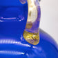 93290 Vaso in vetro soffiato di Murano La Murrina blu con manici dorati