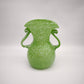 93191 Vaso in vetro soffiato verde con manici
