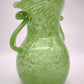 93191 Vaso in vetro soffiato verde con manici
