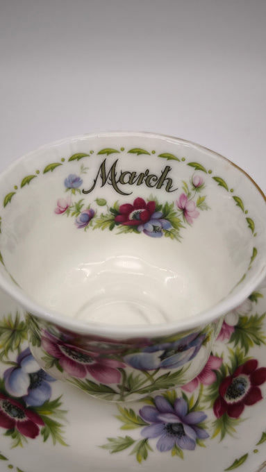 93629 Tazza da tè in ceramica Royal Albert, Flower of the month series, Anemones, March