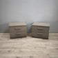 93618 Coppia di comodini grigi con due cassetti