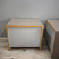 93618 Coppia di comodini grigi con due cassetti
