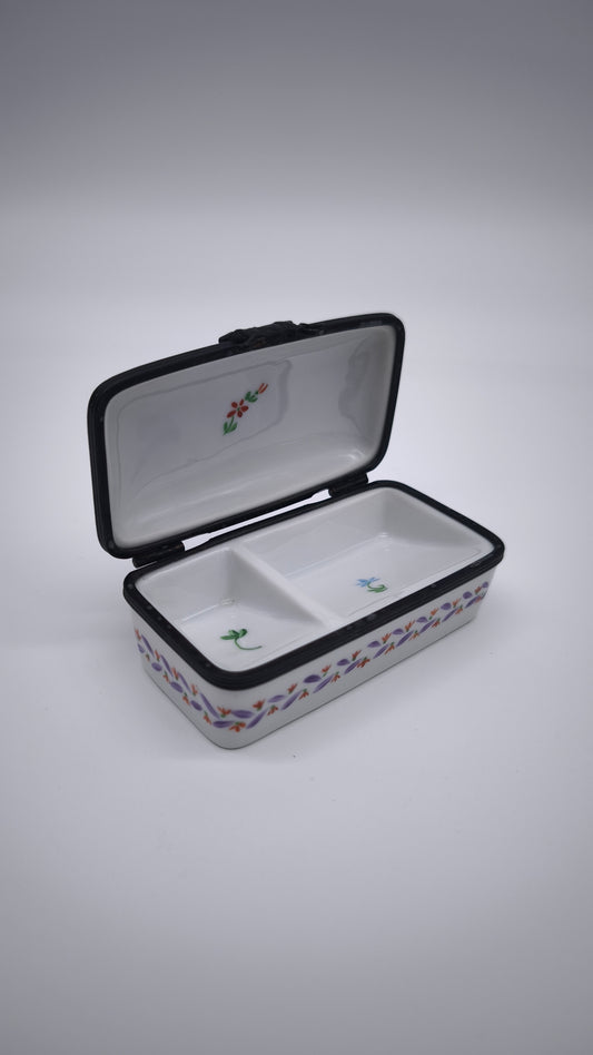 93750 Scatolina porta francobolli in ceramica Limoges