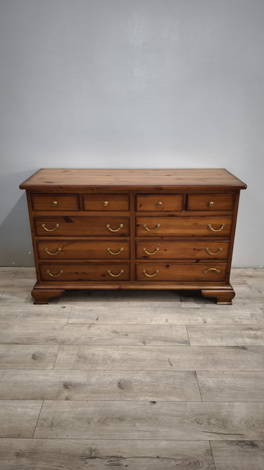 93689 Cassettiera in legno di pino con 10 cassetti