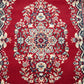 93920 Tappeto in fibra naturale rosso con decoro a motivo floreale 148cm x 80cm