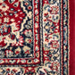 93920 Tappeto in fibra naturale rosso con decoro a motivo floreale 148cm x 80cm
