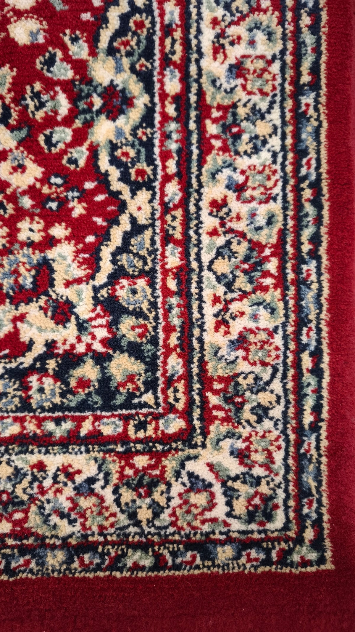 93920 Tappeto in fibra naturale rosso con decoro a motivo floreale 148cm x 80cm