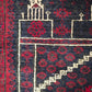 93919 Tappeto in fibra naturale rosso e nero con decoro a motivo geometrico 140cm x 85cm