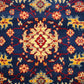 93921 Tappeto in fibra naturale blu e rosso con decoro a motivo floreale 120cm x 176cm