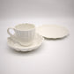 93891 Set tazza con piattino e piatto da dolce Villeroy & Boch serie Toy's Delight in porcellana bianca