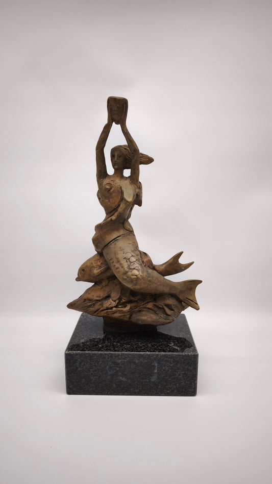 93955 Statua in bronzo con base in marmo