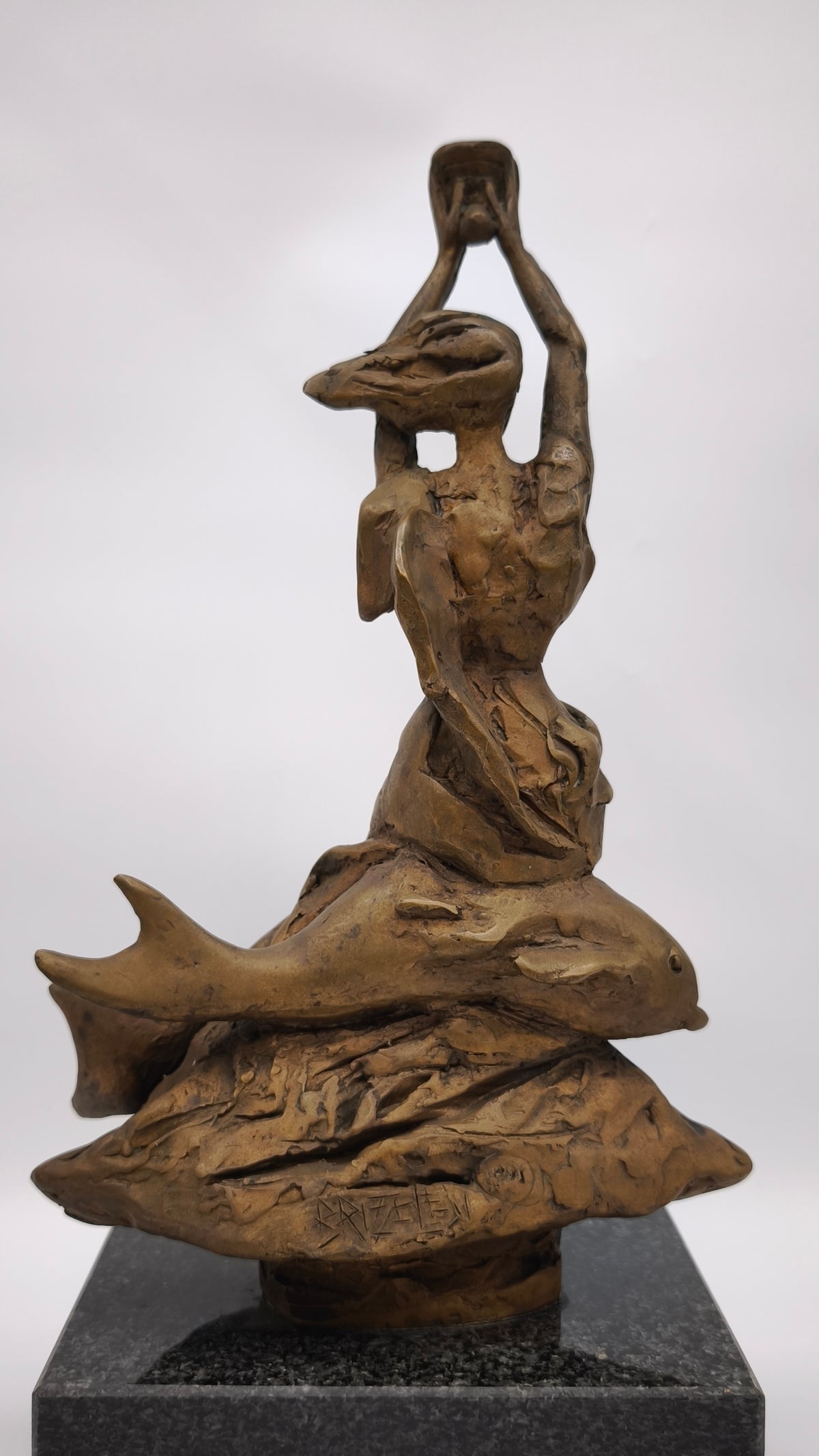 93955 Statua in bronzo con base in marmo