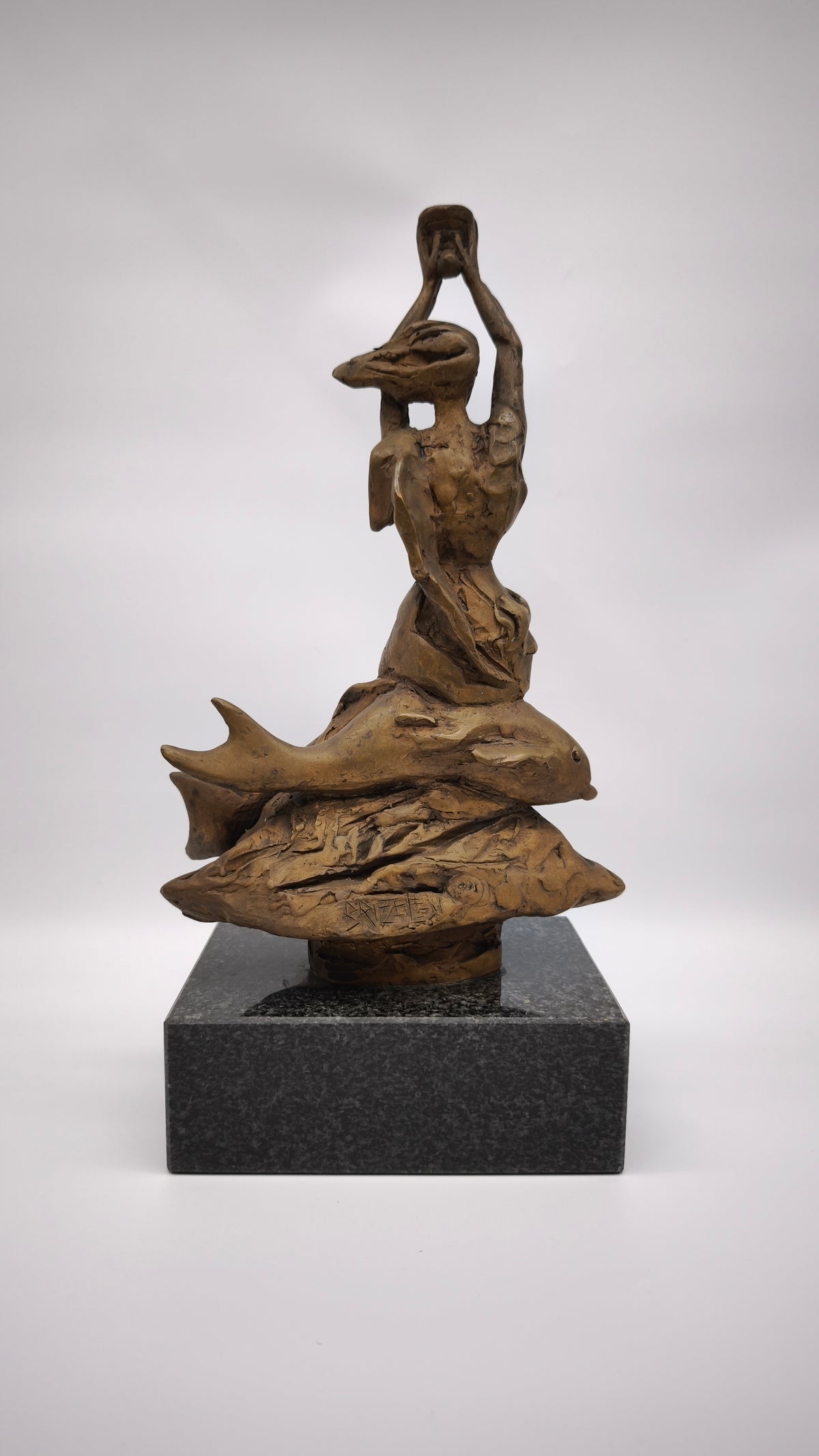 93955 Statua in bronzo con base in marmo