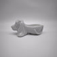 93811 Porta cenere Basset Hound in ceramica bianca