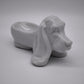 93811 Porta cenere Basset Hound in ceramica bianca