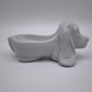 93811 Porta cenere Basset Hound in ceramica bianca