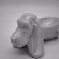 93811 Porta cenere Basset Hound in ceramica bianca