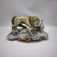 93880 Calamaio in maiolica dipinta con leone rampante, XIX secolo