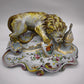 93880 Calamaio in maiolica dipinta con leone rampante, XIX secolo