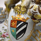 93880 Calamaio in maiolica dipinta con leone rampante, XIX secolo