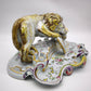 93880 Calamaio in maiolica dipinta con leone rampante, XIX secolo
