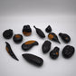 93945 Set di frutta in legno etnico intagliato con vassoio