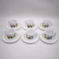 93915 Set n 6 tazzine con piattino in arcopal con decorazione a motivo floreale