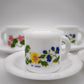93915 Set n 6 tazzine con piattino in arcopal con decorazione a motivo floreale