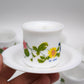 93915 Set n 6 tazzine con piattino in arcopal con decorazione a motivo floreale