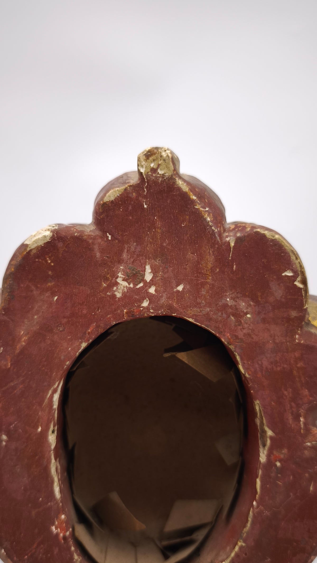 93786 Reliquiario ostensorio da tavolo in legno intagliato, XIX secolo