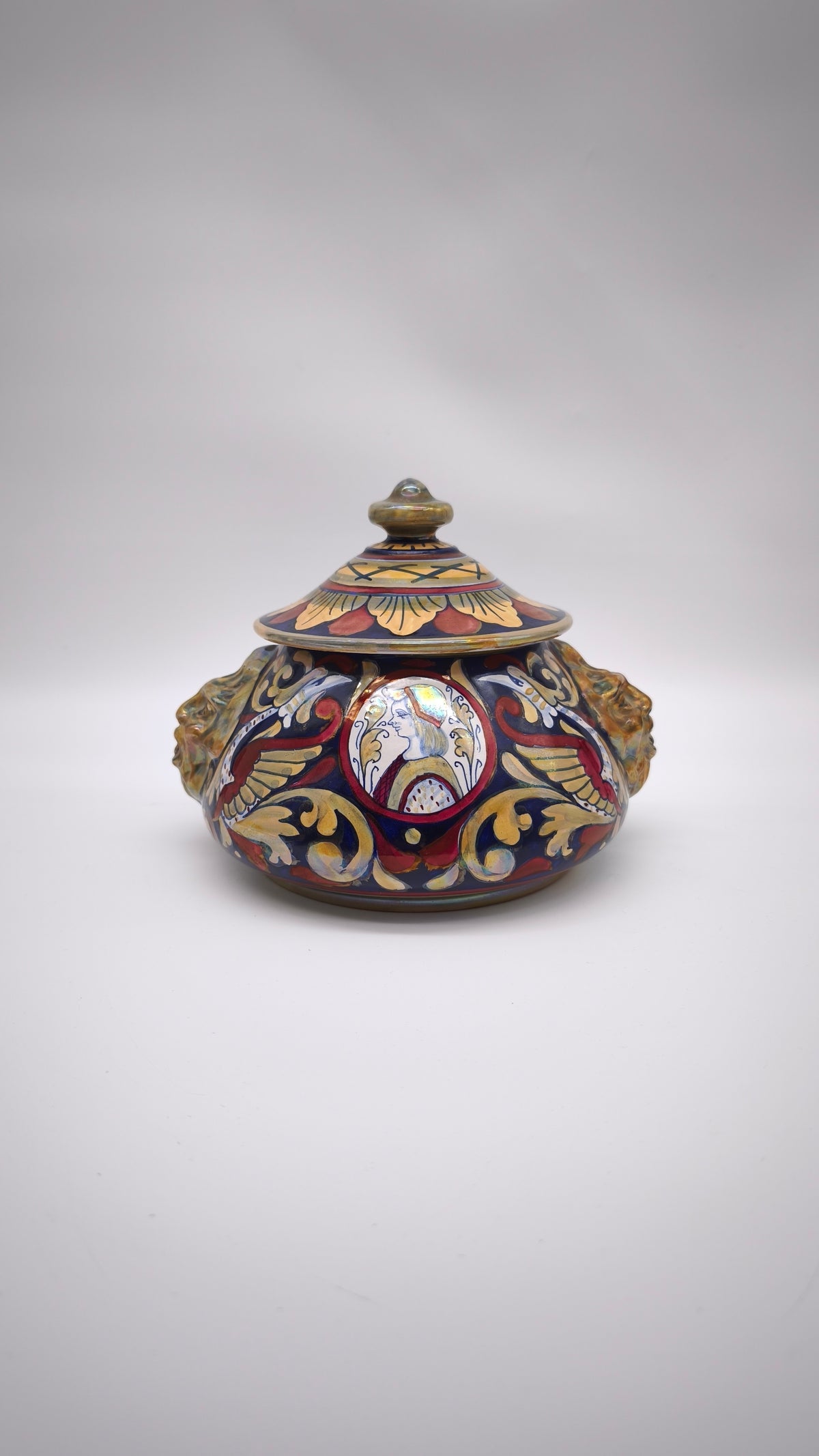93877 Barattolo con coperchio in ceramica artigianale Gualdo Tadino