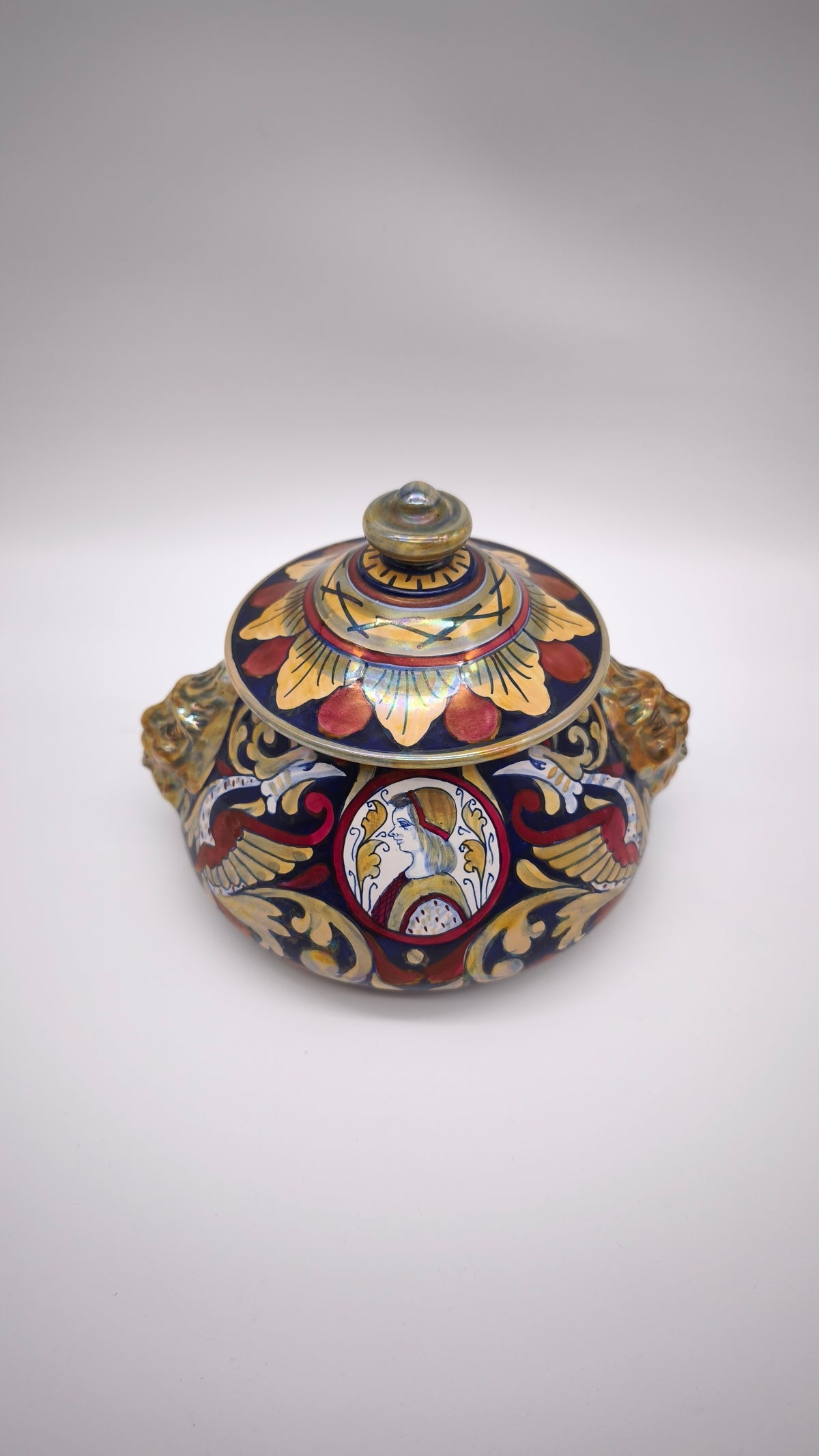 93877 Barattolo con coperchio in ceramica artigianale Gualdo Tadino