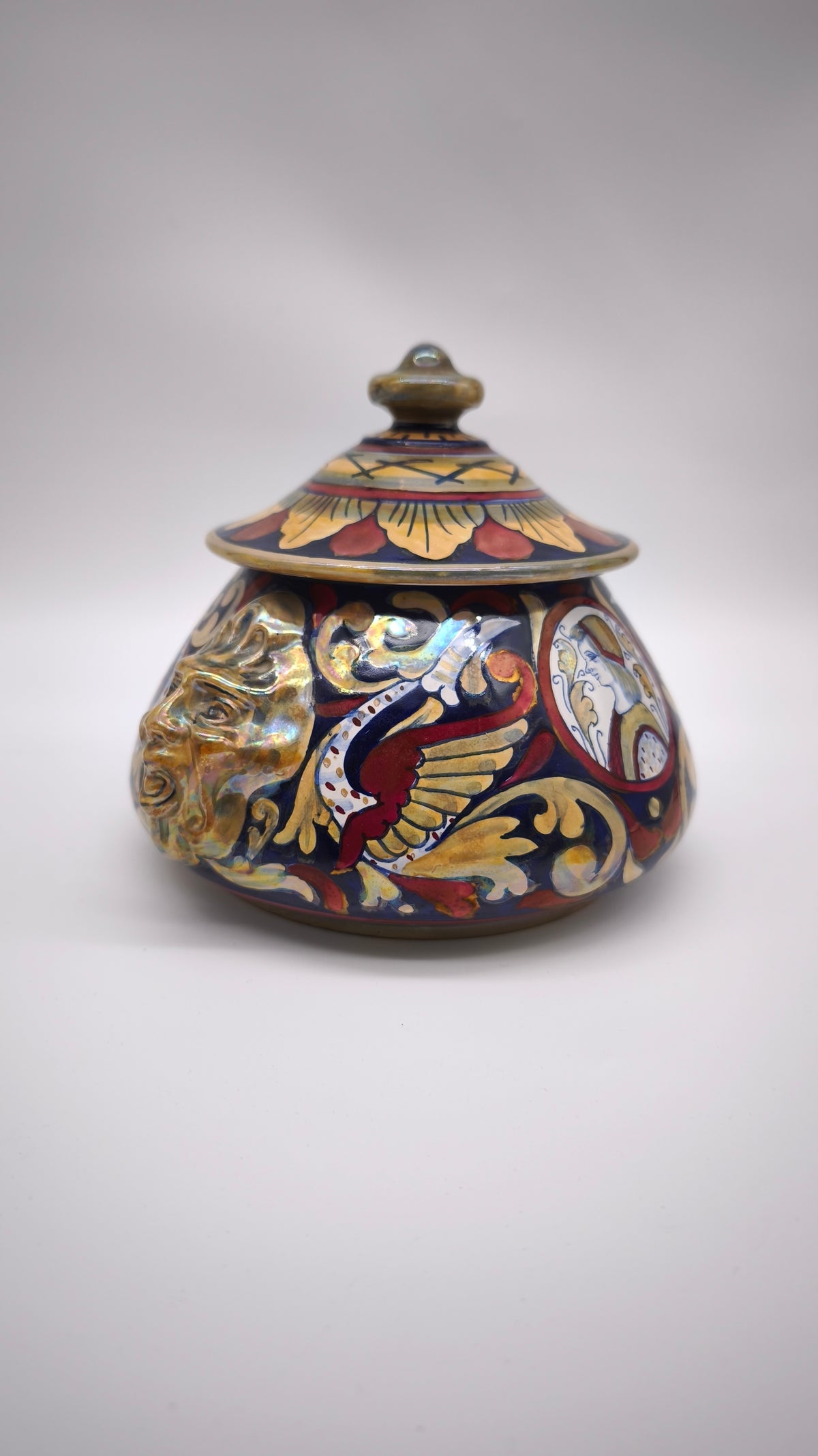 93877 Barattolo con coperchio in ceramica artigianale Gualdo Tadino