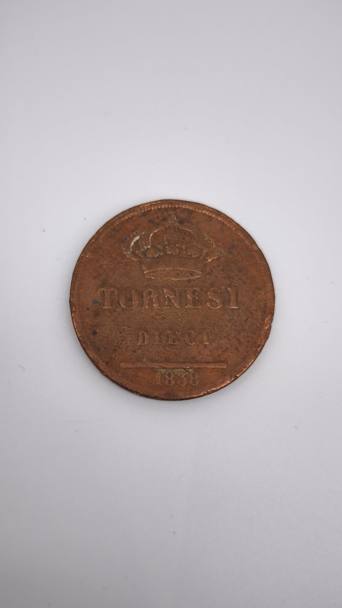 Moneta 10 Tornesi, 1838