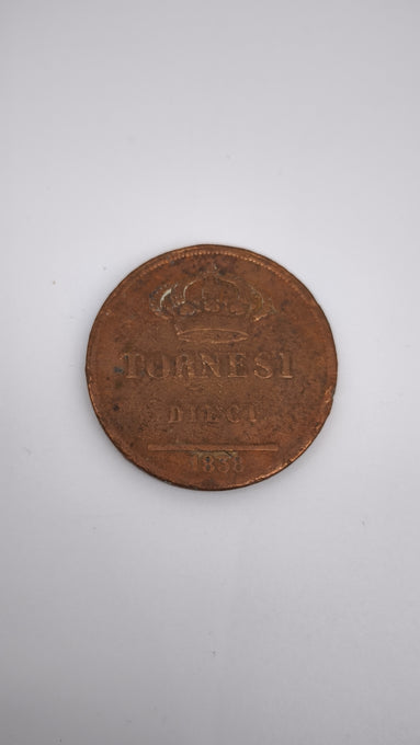 Moneta 10 Tornesi, 1838