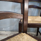 94014 Set n 4 sedie in legno con seduta in paglia