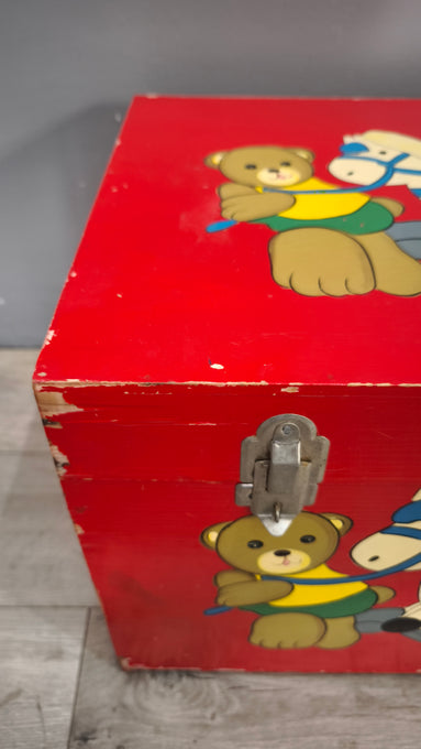 94044 Baule in legno con orsetti dipinti
