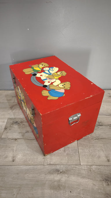 94044 Baule in legno con orsetti dipinti