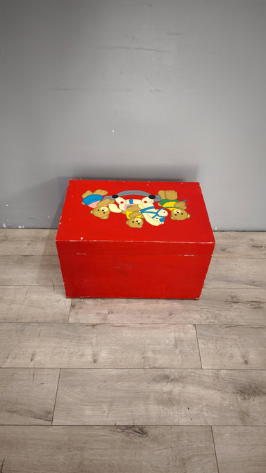 94044 Baule in legno con orsetti dipinti
