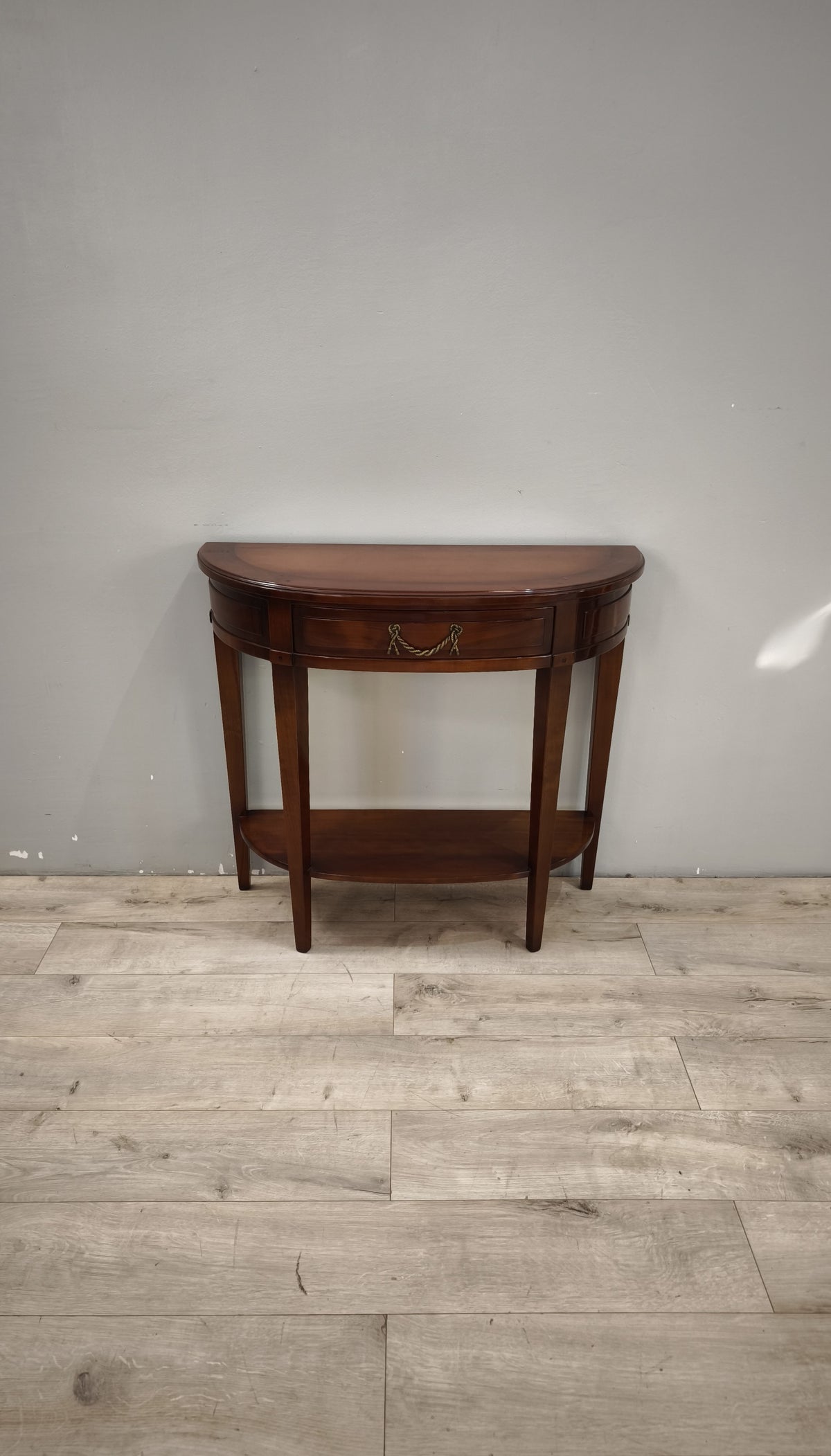 94079 Console a mezzaluna in legno con cassetto