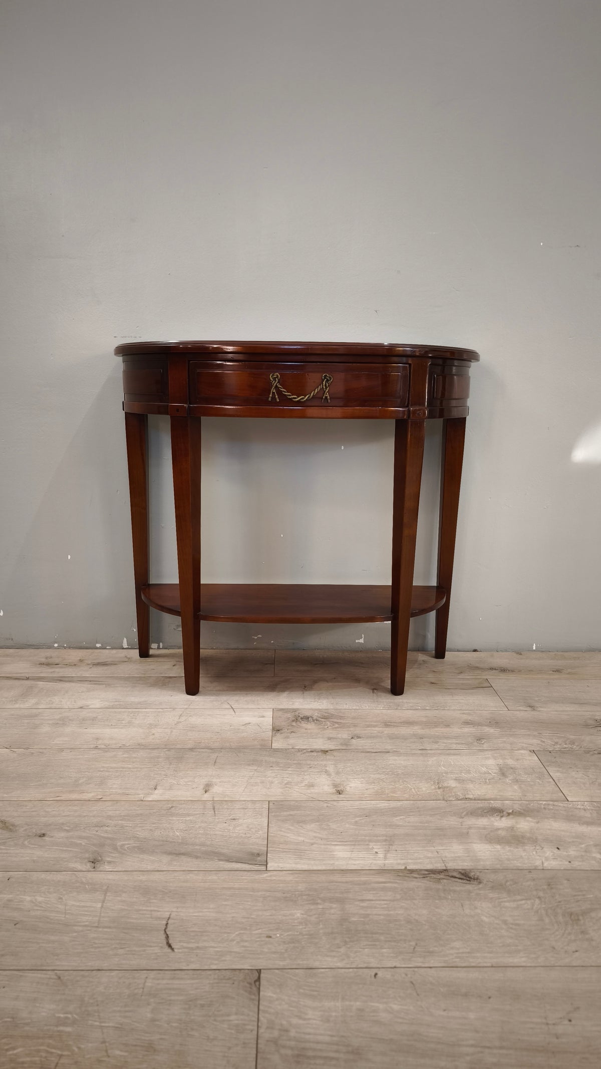 94079 Console a mezzaluna in legno con cassetto