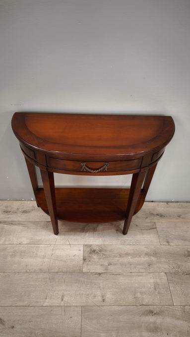 94079 Console a mezzaluna in legno con cassetto