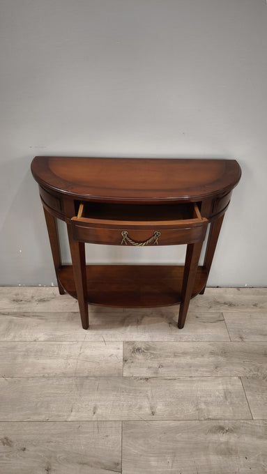94079 Console a mezzaluna in legno con cassetto