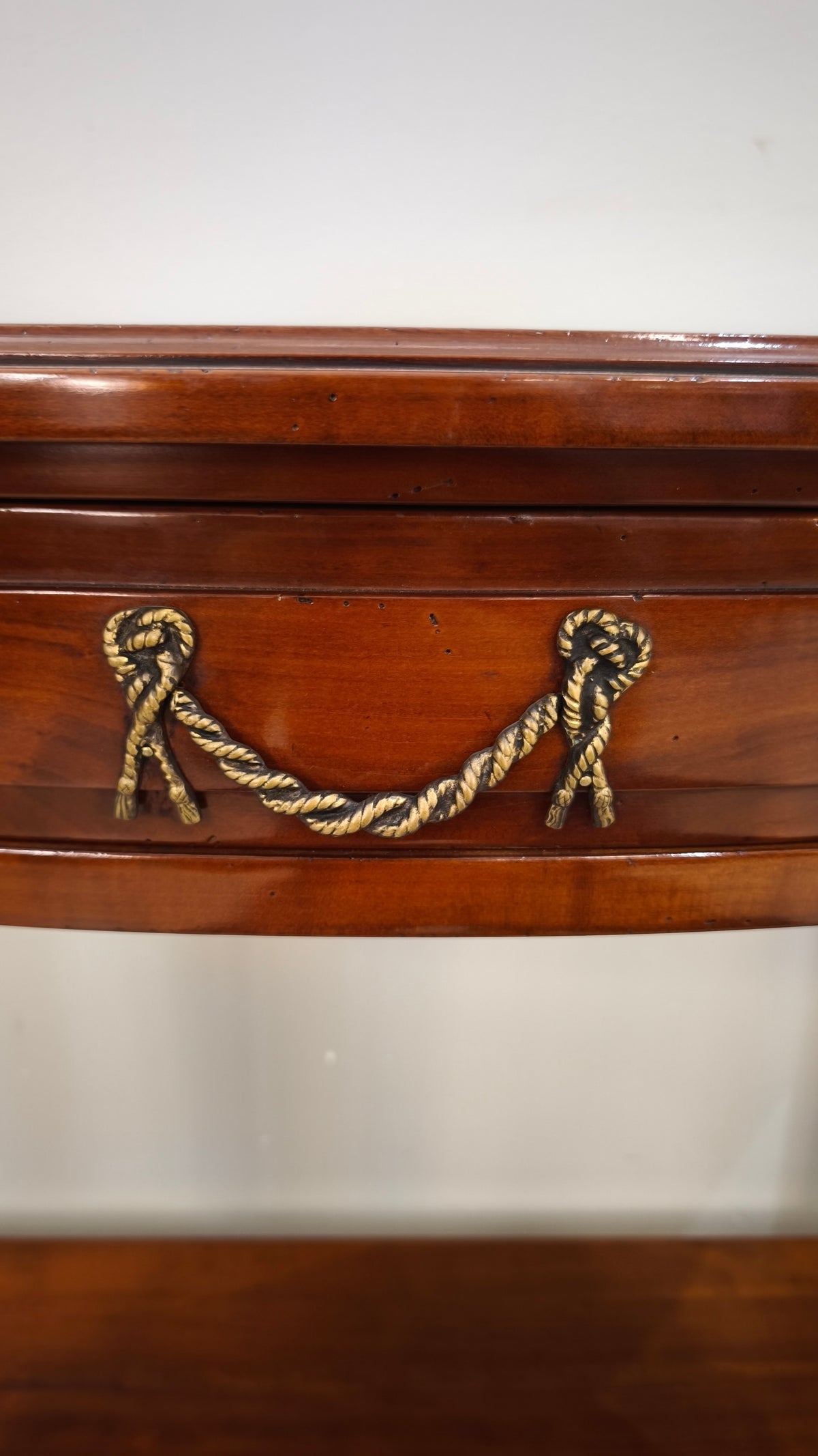 94079 Console a mezzaluna in legno con cassetto