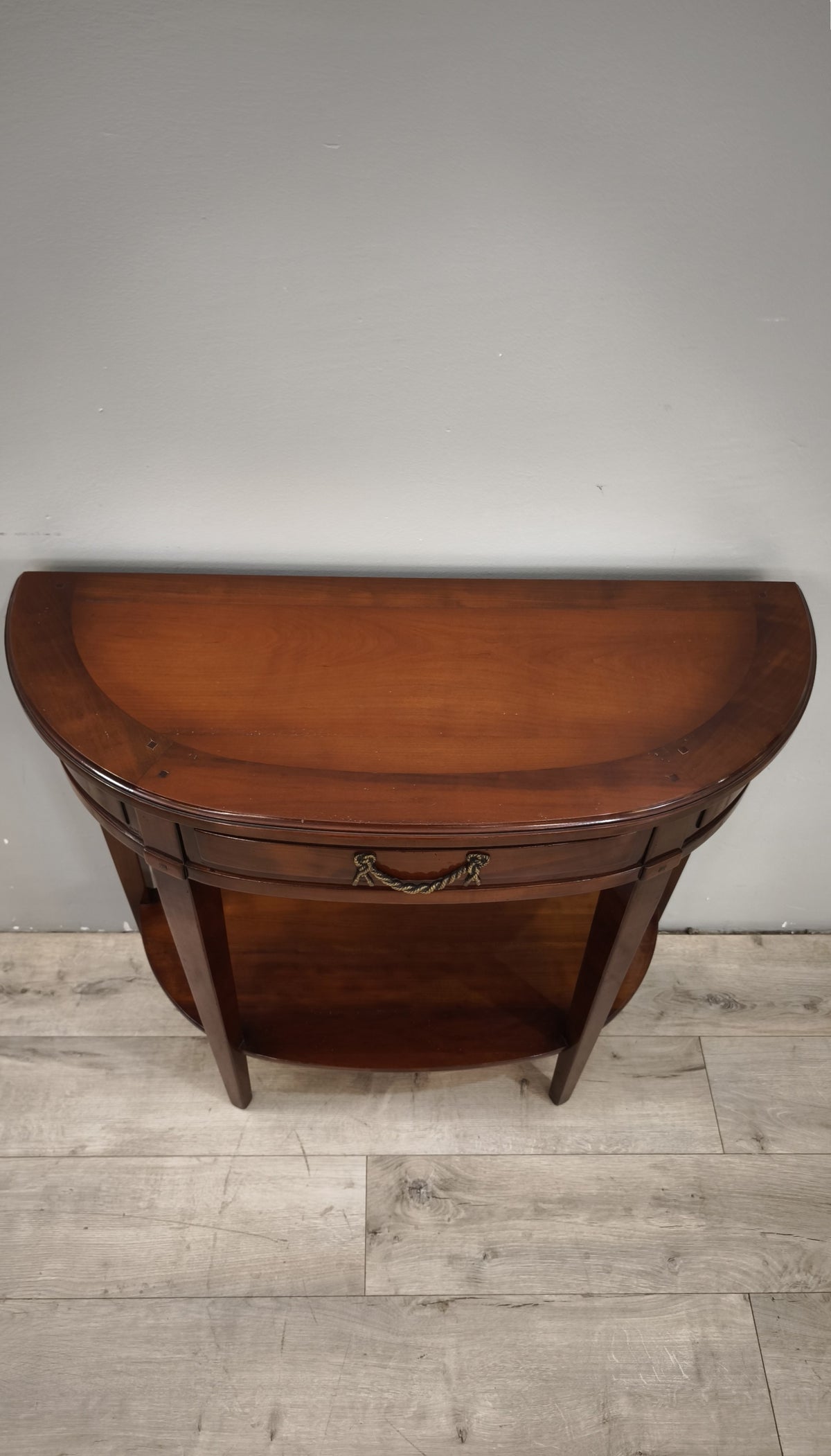 94079 Console a mezzaluna in legno con cassetto